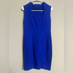 Talbots Dress Size 6 Royal Blue Sleeveless Knit Sheath Stretch Ponte Career